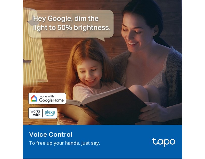 TP-Link Tapo Smart Wi-Fi višebojna žarulja E27, 8.7W, 806lm, 2500K - 6500K, glasovna kontrola (Amazon Alexa & Google Assistant) 2 pack