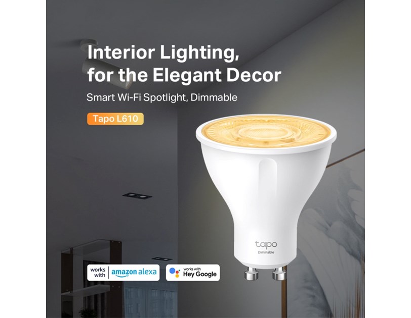 TP-Link Tapo Smart Wi-Fi Spotlight žarulja GU10, 350lm, 2.700K, dimabilna, glasovna kontrola (Amazon Alexa & Google Assistant)