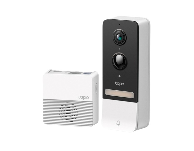 TP-Link Tapo Smart bežično zvono za vrata s video kamerom 2560×1920px, 2K 5MP, 160° dijagonalno, dvosmjerni audio, IR LED, detekcija pokreta, IP64
