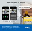 TP-Link Tapo Smart bežično zvono za vrata s video kamerom 2560×1920px, 2K 5MP, 160° dijagonalno, dvosmjerni audio, IR LED, detekcija pokreta, IP64
