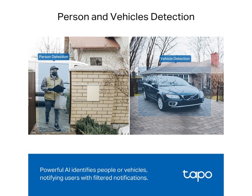 TP-Link Tapo Smart bežično zvono za vrata s video kamerom 2560×1920px, 2K 5MP, 160° dijagonalno, dvosmjerni audio, IR LED, detekcija pokreta, IP64