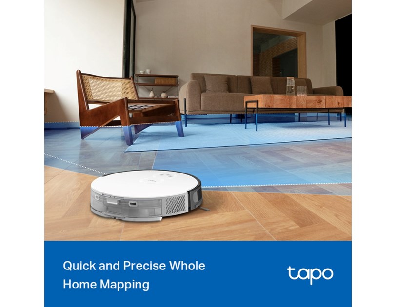 TP-Link Tapo RV20 Mop robotski usisivač i perač, LiDAR + Gyro Navigation, 2600 mAh, 400 ml Dustbin, 300ml Water Tank, WiFi/Bluetooth, Home/Alexa, Tapo APP