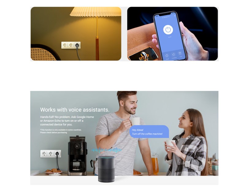 EZVIZ WiFi Smart utičnica, 10A/2300W, tajmer, EZVIZ app, glasovna kontrola - Alexa & Google Home, Wi-Fi kontrola (T30-B) 