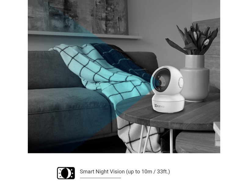 EZVIZ WiFi Smart 2K IR PT kamera, 3" Progressive Scan CMOS, dvosmjerni audio, detekcija pokreta, microSD, EZVIZ app, glasovna kontrola, noćno snimanje (C6N 2K+)
