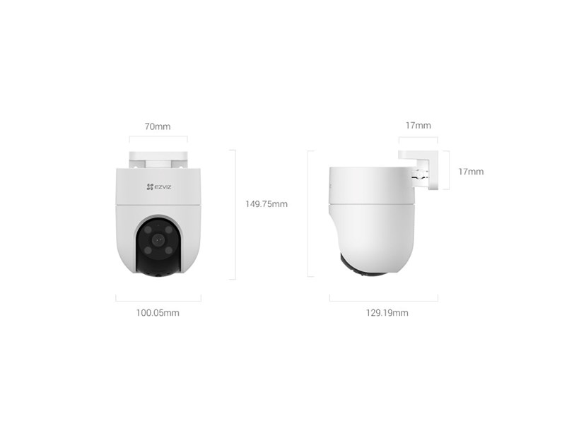 EZVIZ 2K Smart 2K IR PT tilt kamera, 1/2.7" Progressive Scan CMOS, dvosmjerni audio, IP67, RJ45, AI detekcija pokreta, microSD, EZVIZ app, H.264/H.265, noćno snimanje u boji 