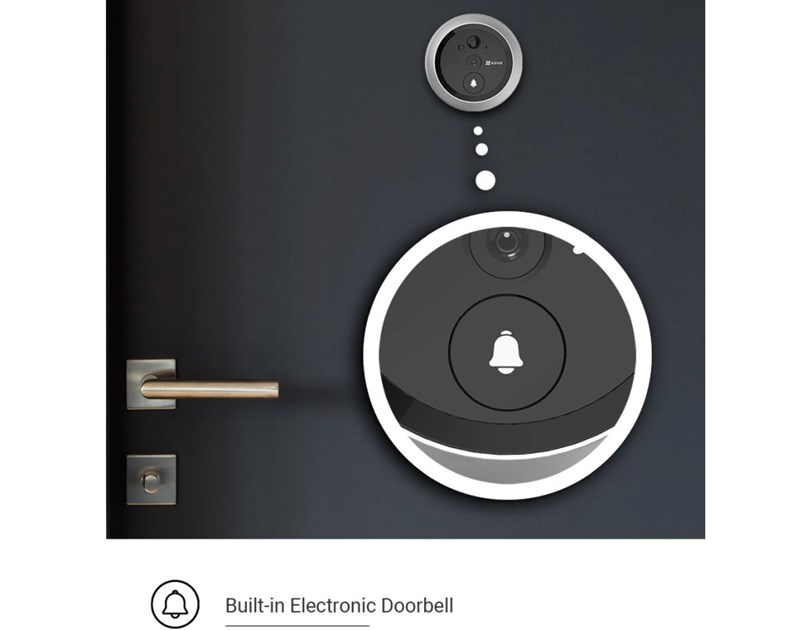 EZVIZ WiFi Smart zvono za vrata sa FHD kamerom, 1/3" Progressive Scan CMOS, dvosmjerni audio, PIR, microSD, Nightvision, EZVIZ app, (DP2C)