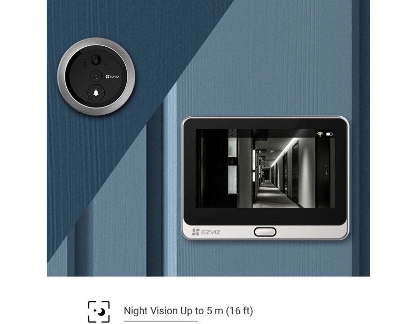 EZVIZ WiFi Smart zvono za vrata sa FHD kamerom, 1/3" Progressive Scan CMOS, dvosmjerni audio, PIR, microSD, Nightvision, EZVIZ app, (DP2C)