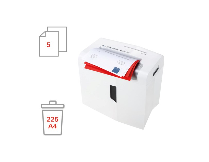 HSM shredstar X5 uništavač dokumenata + CD medija, trakasti i poprečni rez, 4.5×30mm, razina sigurnosti E-2/F-1/O-1/P-4/T-2, kapacitet 18l