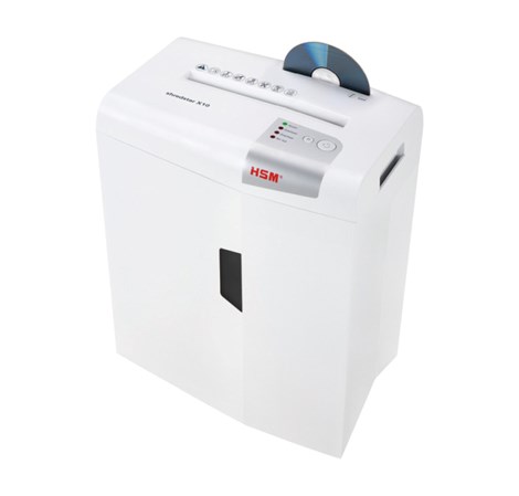 HSM shredstar X10 uništavač dokumenata + CD medija, trakasti i poprečni rez, 4.5×30mm, razina sigurnosti E-2/F-1/O-1/P-4/T-2, kapacitet 20l