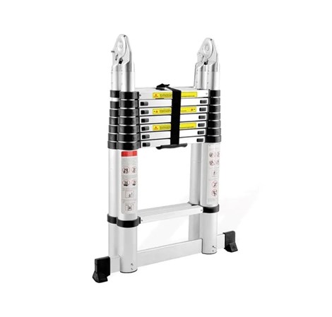 ProScope teleskopske ljestve (Preklopne) #DLT708B - (2x8 stepenica / 237-500 cm) + stabilizator