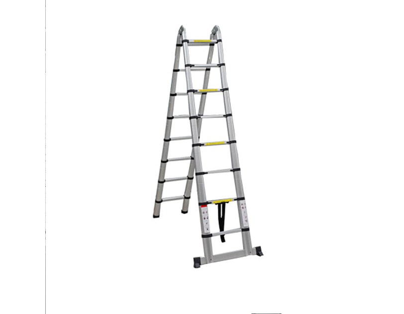 ProScope teleskopske ljestve (Preklopne) #DLT708B - (2x8 stepenica / 237-500 cm) + stabilizator