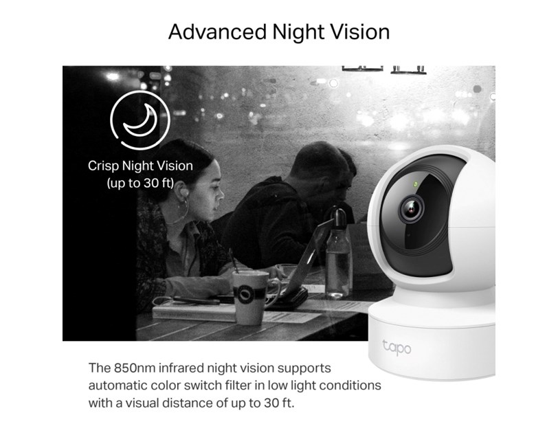 TP-Link Tapo C212 bežična 2K 3MP kamera, H.264 video, Pan/Tilt, Day/Night, dvosmjerni audio, detekcija pokreta, Wifi/LAN, Android/iOS podrška