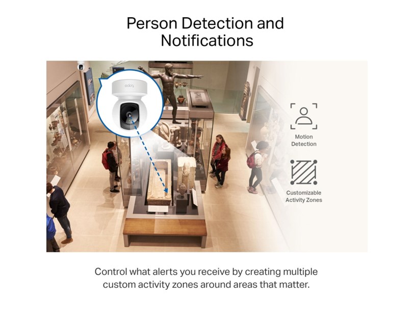 TP-Link Tapo C212 bežična 2K 3MP kamera, H.264 video, Pan/Tilt, Day/Night, dvosmjerni audio, detekcija pokreta, Wifi/LAN, Android/iOS podrška