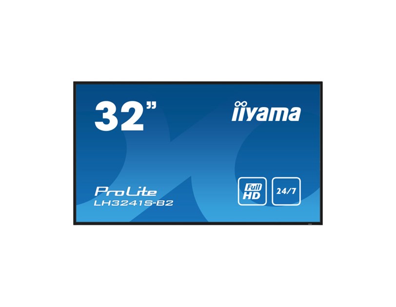 IIYAMA 32" LH3241S-B2 FHD (1920x1080) IPS Signage, 16:9, 8ms, 350 cd/m2, 1200:1, VGA/HDMI, 1xUSB-A, zvučnici, crni 