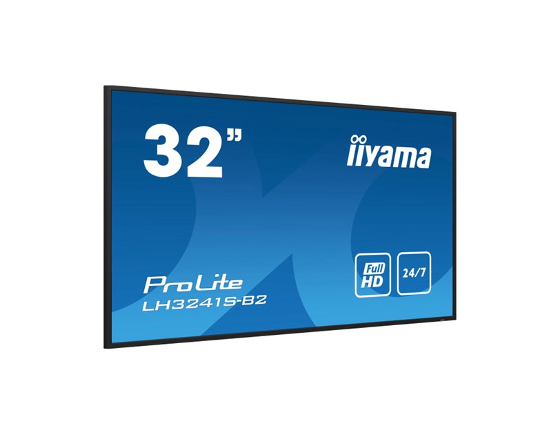 IIYAMA 32" LH3241S-B2 FHD (1920x1080) IPS Signage, 16:9, 8ms, 350 cd/m2, 1200:1, VGA/HDMI, 1xUSB-A, zvučnici, crni 