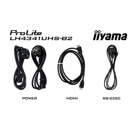 IIYAMA 43" LH4341UHS-B2 4K UHD (3840x2160) IPS Signage, 16:9, 8ms, 500 cd/m2, 1200:1, VGA/HDMI, 1xUSB-A, zvučnici, crni