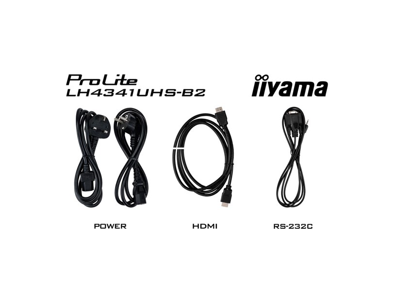 IIYAMA 43" LH4341UHS-B2 4K UHD (3840x2160) IPS Signage, 16:9, 8ms, 500 cd/m2, 1200:1, VGA/HDMI, 1xUSB-A, zvučnici, crni