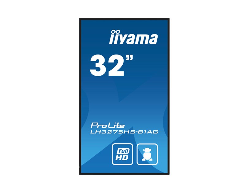IIYAMA 32" LH3275HS-B1AG FHD (1920x1080) IPS Signage, 60Hz, 16:9, 8ms, 500 cd/m2, 1200:1, HDMI/DP, 2xUSB-A, zvučnici, crni