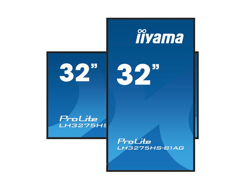IIYAMA 32" LH3275HS-B1AG FHD (1920x1080) IPS Signage, 60Hz, 16:9, 8ms, 500 cd/m2, 1200:1, HDMI/DP, 2xUSB-A, zvučnici, crni