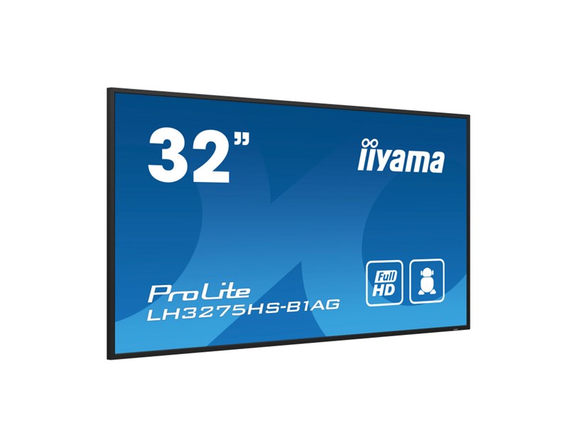 IIYAMA 32" LH3275HS-B1AG FHD (1920x1080) IPS Signage, 60Hz, 16:9, 8ms, 500 cd/m2, 1200:1, HDMI/DP, 2xUSB-A, zvučnici, crni