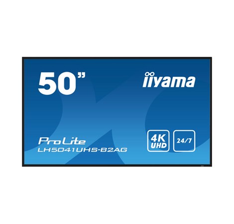 IIYAMA 50" LH5041UHS-B2AG 4K UHD (3840x2160) VA, 16:9, 9.5ms, 500 cd/m2, 5000:1, VGA/HDMI, 1xUSB-A, zvučnici, crni 