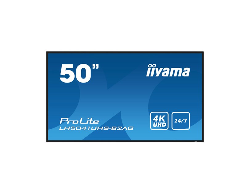 IIYAMA 50" LH5041UHS-B2AG 4K UHD (3840x2160) VA Signage, 16:9, 9.5ms, 500 cd/m2, 5000:1, VGA/HDMI, 1xUSB-A, zvučnici, crni 