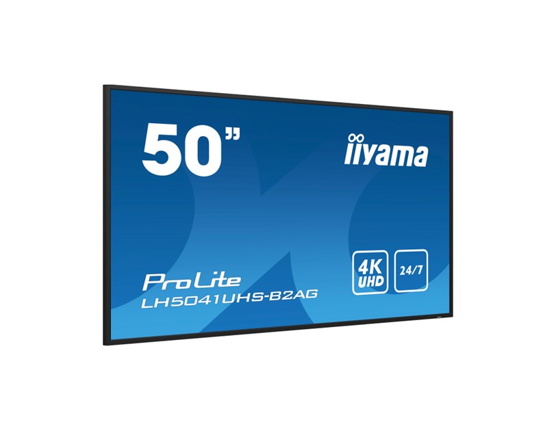 IIYAMA 50" LH5041UHS-B2AG 4K UHD (3840x2160) VA Signage, 16:9, 9.5ms, 500 cd/m2, 5000:1, VGA/HDMI, 1xUSB-A, zvučnici, crni 