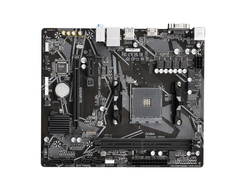 GigaByte MB A520M K, S.AM4, DDR4/5100(OC), PCIe 3.0, SATA3, M.2, RAID, G-LAN, D-Sub/HDMI, mATX