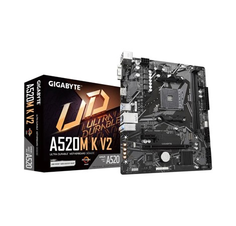 GigaByte MB A520M K, S.AM4, DDR4/5100(OC), PCIe 3.0, SATA3, M.2, RAID, G-LAN, D-Sub/HDMI, mATX