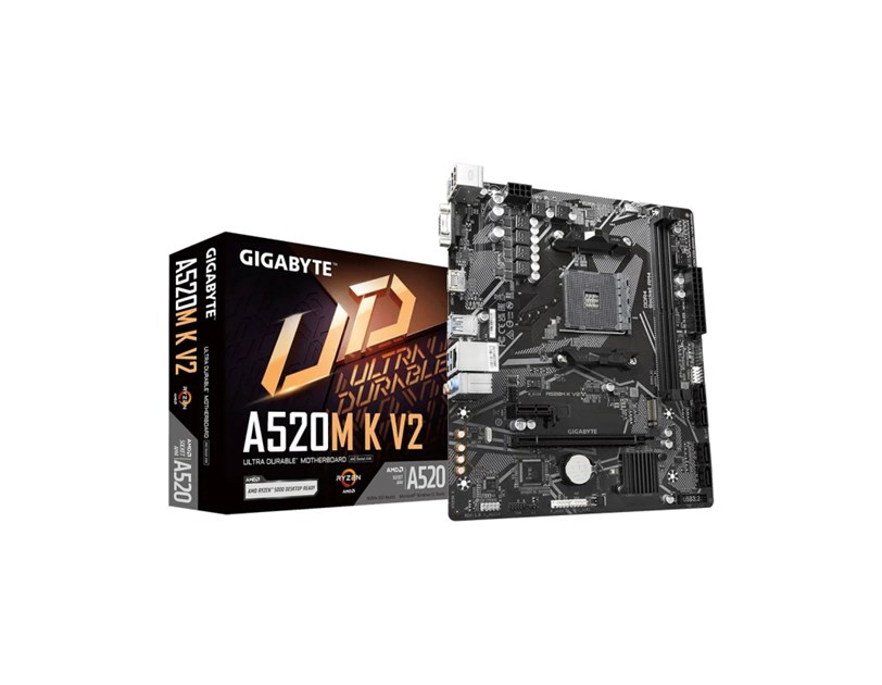 GigaByte MB A520M K, S.AM4, DDR4/5100(OC), PCIe 3.0, SATA3, M.2, RAID, G-LAN, D-Sub/HDMI, mATX