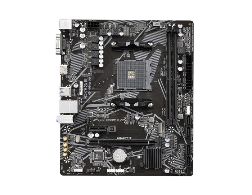 GigaByte MB A520M K, S.AM4, DDR4/5100(OC), PCIe 3.0, SATA3, M.2, RAID, G-LAN, D-Sub/HDMI, mATX