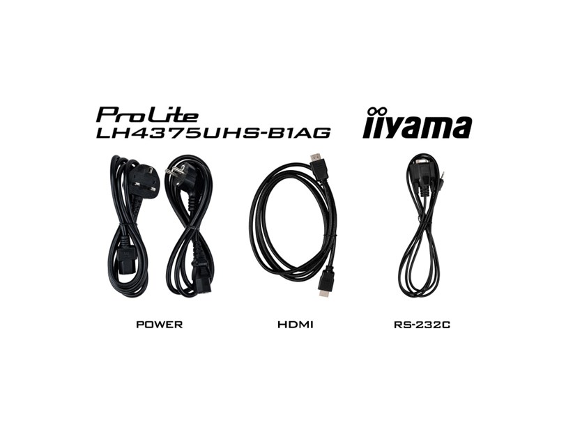 IIYAMA 43" LH4375UHS-B1AG 4K UHD (3840x2160) IPS Signage, 60Hz, 16:9, 8ms, 500 cd/m2, 1200:1, HDMI/DP, 2xUSB-A, zvučnici, crni 