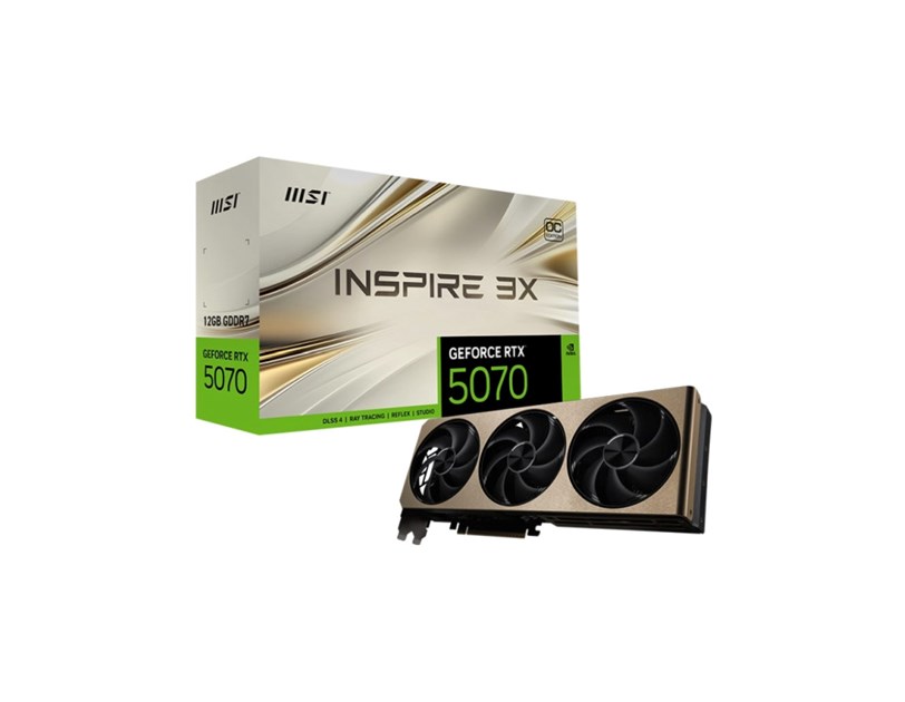 MSI NVidia GeForce RTX 5070 12G INSPIRE 3X OC, 12GB GDDR7/192bit, PCI-E 5.0, 1xHDMI/3×DP