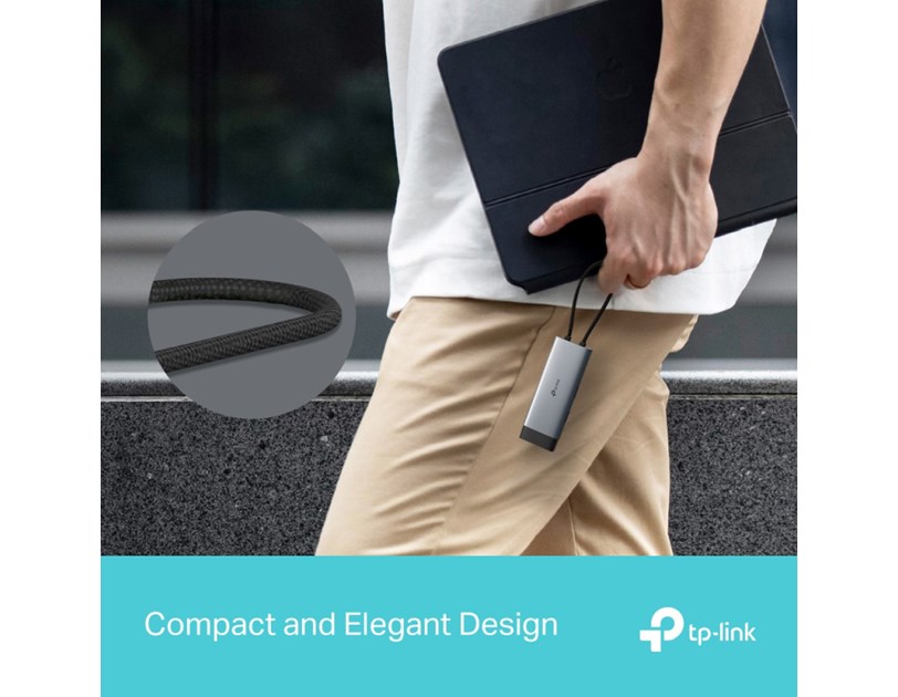 TP-Link 5-portni USB-C HUB 2xUSB-A, 1xUSB-C, 1xUSB-C PD, 1x HDMI 4K 60Hz, crni 