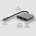 TP-Link 3-portni USB-C HUB 1xUSB-A, 1xUSB-C PD, 1x HDMI 4K 60Hz, crni 