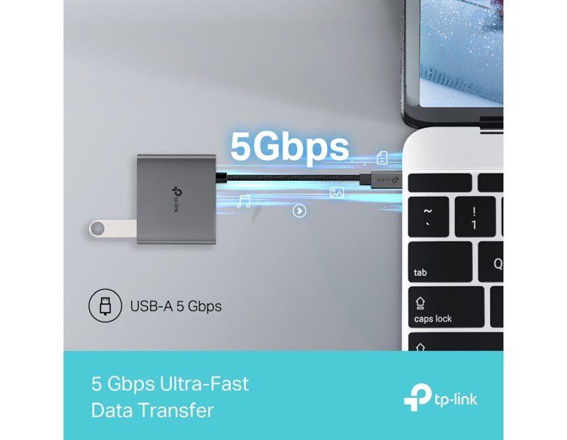 TP-Link 3-portni USB-C HUB 1xUSB-A, 1xUSB-C PD, 1x HDMI 4K 60Hz, crni 