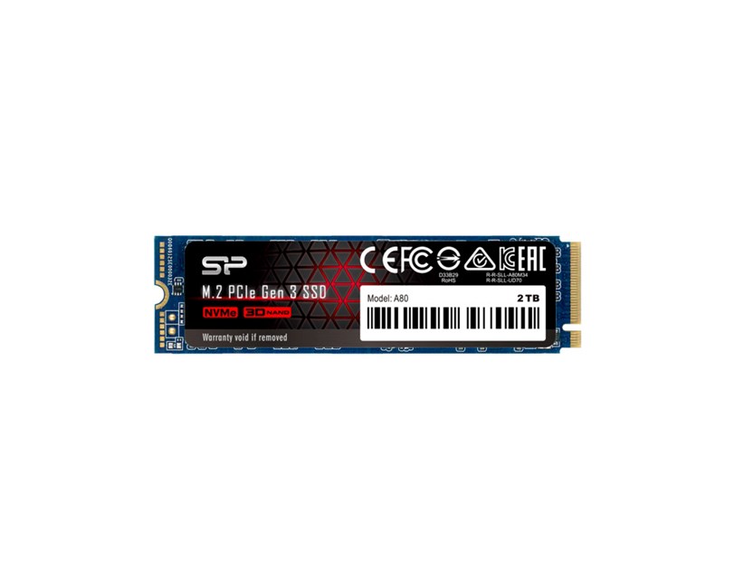 Silicon Power A80 512GB SSD M.2 2280 PCIe NVMe Gen3x4, DRAM cache