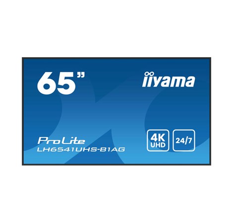 IIYAMA 65" LH6541UHS-B1AG 4K UHD (3840x2160) VA, 16:9, 6.5ms, 500 cd/m2, 5000:1, HDMI, USB-A, zvučnici, crni 