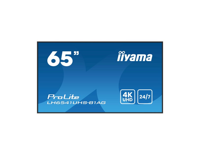 IIYAMA 65" LH6541UHS-B1AG 4K UHD (3840x2160) VA Signage, 16:9, 6.5ms, 500 cd/m2, 5000:1, HDMI, USB-A, zvučnici, crni 