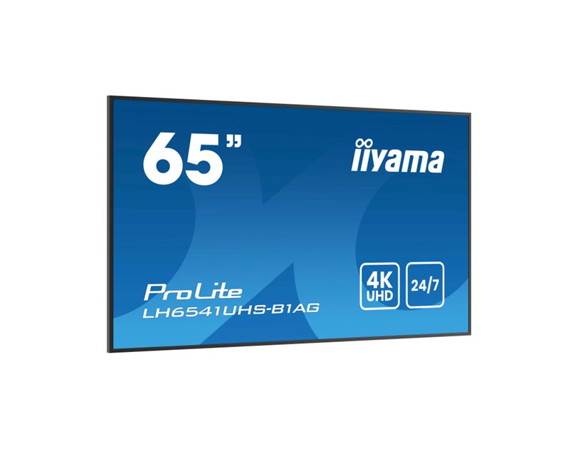 IIYAMA 65" LH6541UHS-B1AG 4K UHD (3840x2160) VA Signage, 16:9, 6.5ms, 500 cd/m2, 5000:1, HDMI, USB-A, zvučnici, crni 