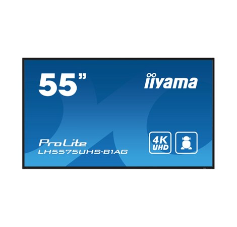 IIYAMA 55" LH5575UHS-B1AG 4K UHD (3840x2160) IPS, 60Hz, 16:9, 8ms, 500 cd/m2, 1200:1, HDMI/DP, 2xUSB-2, zvučnici, crni