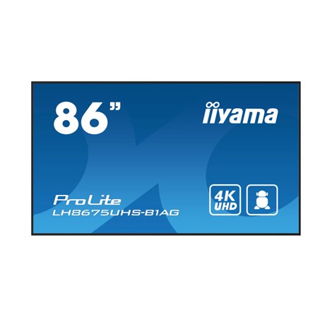 IIYAMA 86" LH8675UHS-B1AG 4K UHD (3840x2160) IPS, 60Hz, 16:9, 8ms, 500 cd/m2, 1400:1, HDMI/DP, 2xUSB-A, zvučnici, crni 