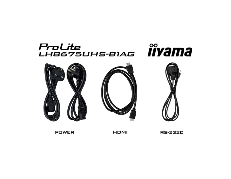 IIYAMA 86" LH8675UHS-B1AG 4K UHD (3840x2160) IPS Signage, 60Hz, 16:9, 8ms, 500 cd/m2, 1400:1, HDMI/DP, 2xUSB-A, zvučnici, crni 