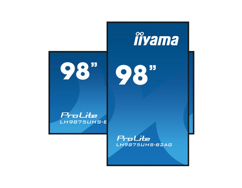 IIYAMA 98" LH9875UHS-B2AG 4K UHD (3840x2160) IPS Signage, 60Hz, 16:9, 8ms, 500 cd/m2, 1200:1, VGA/DVI/HDMI/DP, 2x USB-A, zvučnici, crni 
