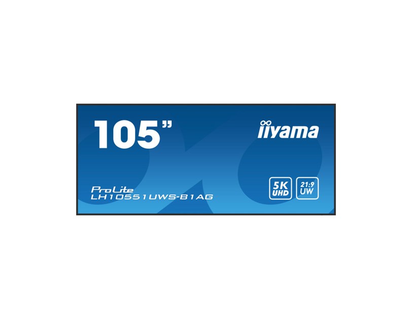 IIYAMA 105" LH10551UWS-B1AG 5K UW (5120x2160) IPS Signage, 60Hz, 21:9, 8ms, 500 cd/m2, 1200:1, HDMI, DP, 4xUSB-A, 1xUSB-C, zvučnici, crni  
