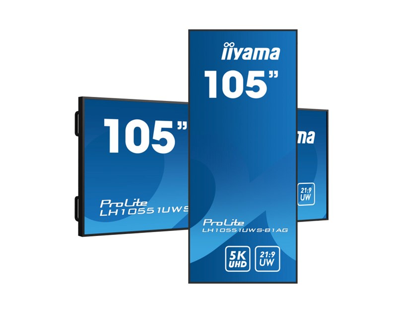 IIYAMA 105" LH10551UWS-B1AG 5K UW (5120x2160) IPS Signage, 60Hz, 21:9, 8ms, 500 cd/m2, 1200:1, HDMI, DP, 4xUSB-A, 1xUSB-C, zvučnici, crni  