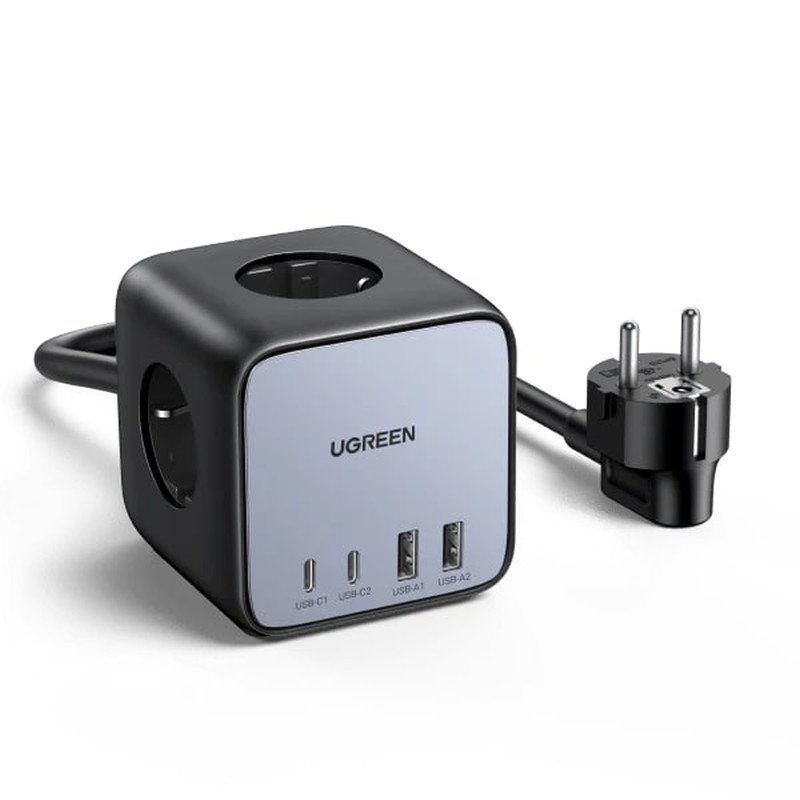 UGREEN DigiNest Cube, univerzalni punjač, 65W, 3x ŠUKO utičnica, 2x USB-C, 2x...