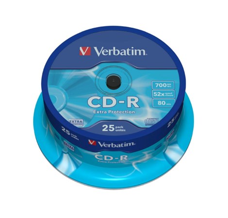 CD-R Verbatim 700MB 52× DataLife/Extra Protection 25 pack spindle
