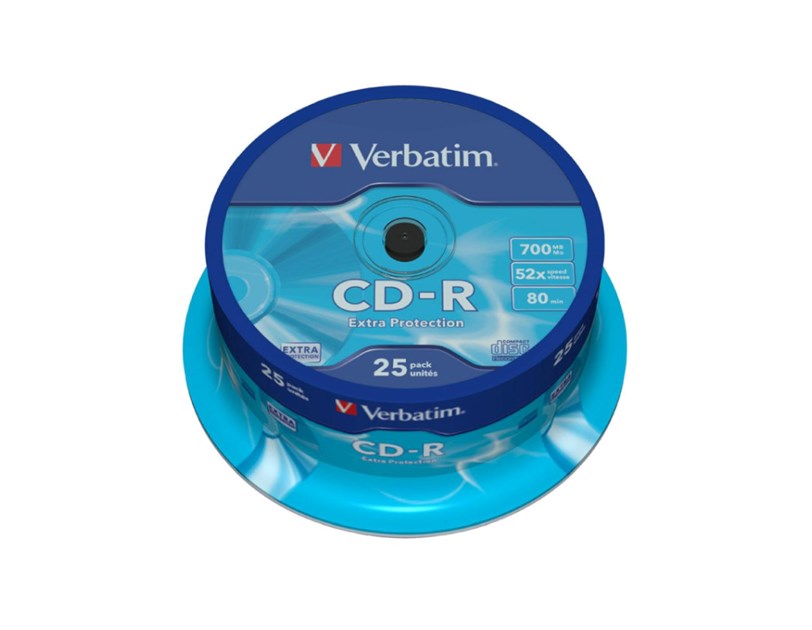 CD-R Verbatim 700MB 52× DataLife/Extra Protection 25 pack spindle