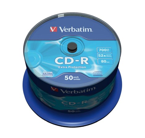 CD-R Verbatim 700MB 52× DataLife/Extra Protection 50 pack spindle